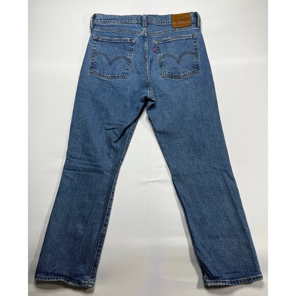 Levi's Women's Wedgie Straight Leg Button Fly Blue Denim Jeans - 28x26 (28x25.5) - Picture 3 of 7